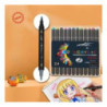 ESTUCHE ARTIST 24 MARCADORES ACRILICOS DOBLE PUNTA PINCEL SURTIDOS ALEX BOG AB-0658