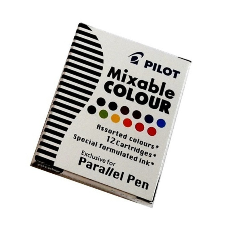 TINTA CARTUCHO PLUMA PILOT PARALLEL PEN SURTIDO COLORES CAJA 12U IC-P3-AST