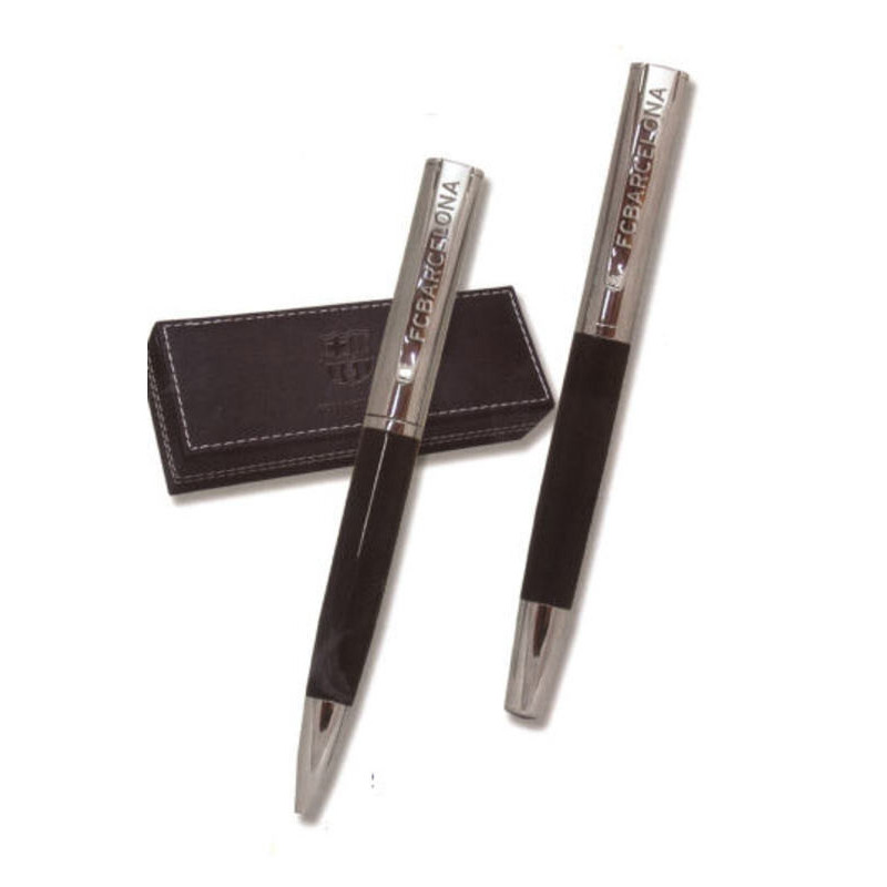 JUEGO BOLIGRAFO CYP ROLLER FCBARCELONA CROMADO SET-25-BC ^