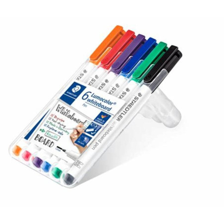 ROTULADOR STAEDTLER PIZARRA BLANCA LUMOCOLOR MEDIO BLISTER 6 COLORES 301-WP6 UNIDAD