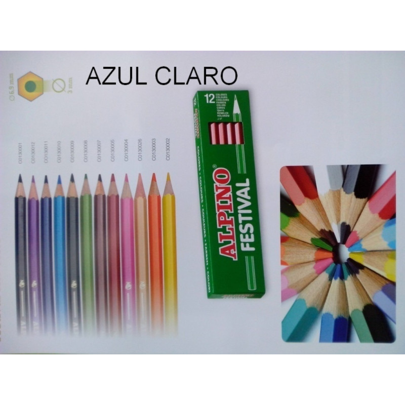 LAPIZ ALPINO FESTIVAL GRANEL AZUL CLARO C/12U C0131010