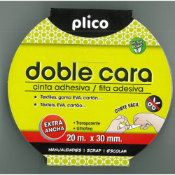 CINTA ADHESIVA PLICO DOBLE CARA 30MM*20M 13320