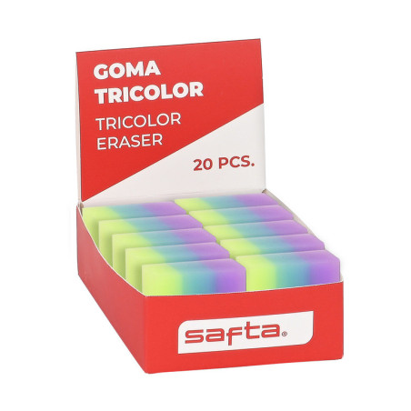 EXPOSITOR 20 PCS. GOMA PVC TRICOLOR SAFTA SAFTA26 3422051078 3X8 UNIDAD