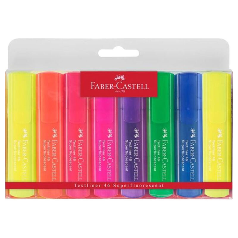 MARCD.FLUOR FABER-CASTELL TEXTLINER 1546 SUPERFLUORESCENTE 8 COLORES BLISTER 154662