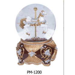 BOLA NIEVE AB MUSICAL CABALLITO MARRON 10CM PM-1200 ^