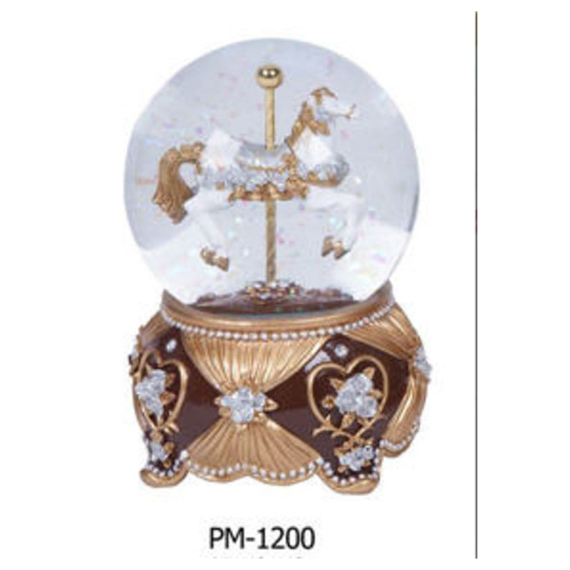 BOLA NIEVE AB MUSICAL CABALLITO MARRON 10CM PM-1200 ^