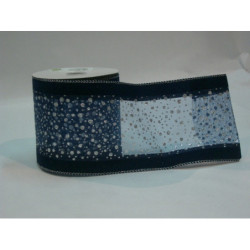 CINTA REGALO SEDA TERCIOPELO AZUL PLATA 100MM 10YD 58498109 ^