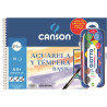 BLOC DIBUJO CANSON BASIK ACUARELA 370G A-4 ESPIRAL 10H+ ACUARELA REGALO C32500K012