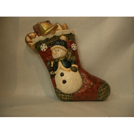 CALCETIN MUÑECO NIEVE CARTON PIEDRA 57CM 57825121 ^