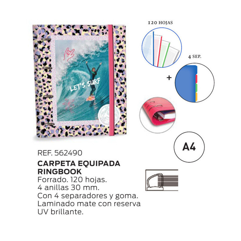 CARPEBLOC DEC RINGBOOK 4A A4 RECAMBIO SENFORT19 O'NEILL GIRLS 562490