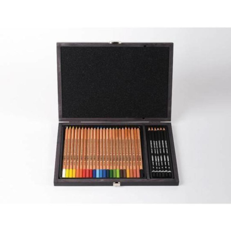 SET DIBUJO LYRA REMBRANDT 24 LAPICES COLOR + 6 GRADUADOS CAJA MADERA 2004002 FILA