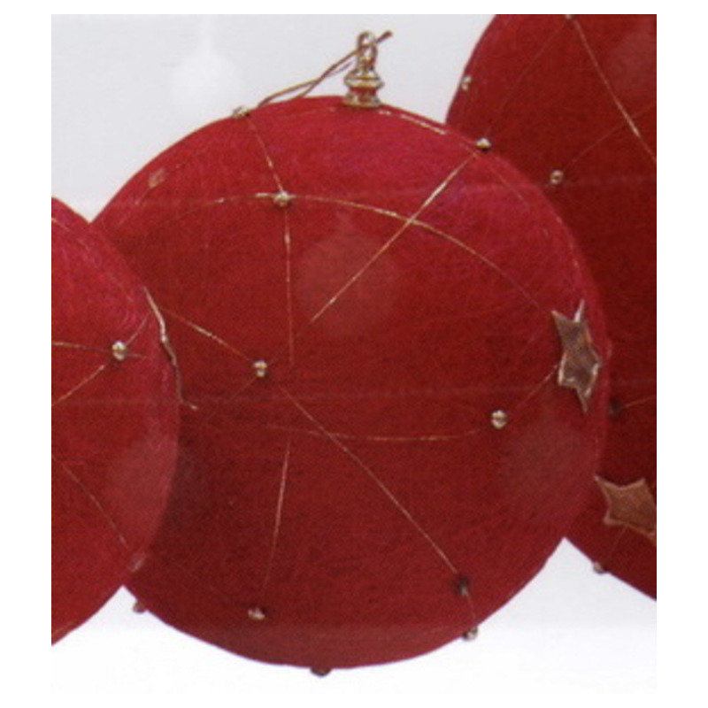 BOLA FIBRA ROJA ORO 20CM 50545 ^