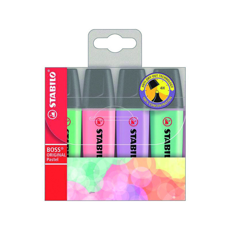 MARCD.ES FLUORESCENTE STABILO BOSS PASTEL caja 4UDS SURTIDOS