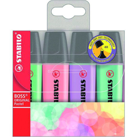 MARCD.ES FLUORESCENTE STABILO BOSS PASTEL caja 4UDS SURTIDOS
