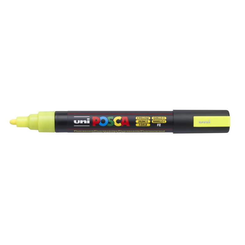 MARCADOR UNI-BALL POSCA PC-5M PUNTA REDONDA 1,8-2,5MM FLUOR AMARILLO -F2-