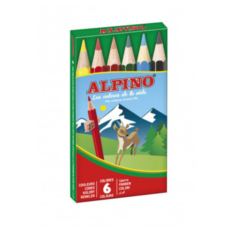 LAPIZ ALPINO 651 CARTON  6 COLORES CORTOS