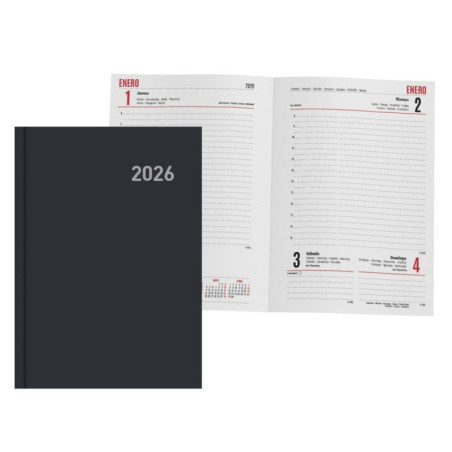 AGENDA PARIS POESSA26 D/P 15X21 NEGRA CAS 2026 356400
