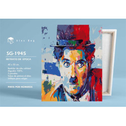 PINTAR POR NUMEROS RETRATO DE CHARLES CHAPLIN ALEX BOG SG-1945