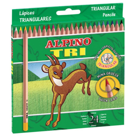 LAPIZ ALPINO 129 TRI 24 COLORES FINO