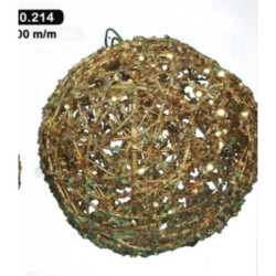 BOLA MIMBRE ORO LENTEJUELAS 15CM 50214 ^