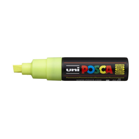 MARCADOR UNI-BALL POSCA PC-8K BISEL GRUESO 8MM FLUOR AMARILLO -F2-
