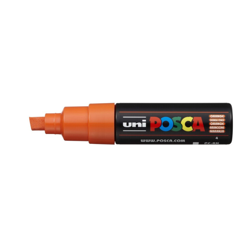 MARCADOR UNI-BALL POSCA PC-8K BISEL GRUESO 8MM NARANJA -4-