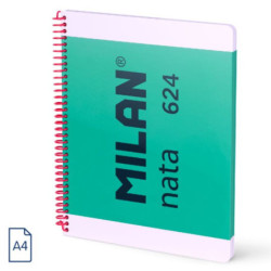 CUADERNO EUROPEAN MILAN A4 PAPEL CUADRO 5*5 80HOJAS DE 95G NATA 624 VERDE 57043E80GR