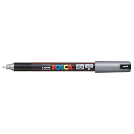 MARCADOR UNI-BALL POSCA PC-1MR PUNTA EXTRA FINA 0,7MM PLATA -26-