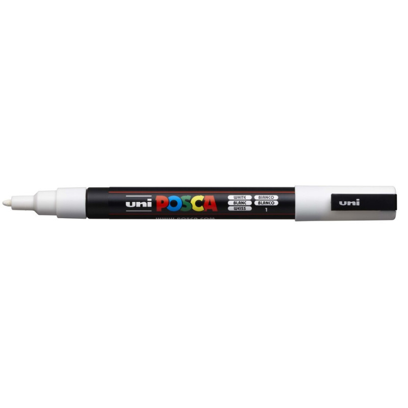 MARCADOR UNI-BALL POSCA PC-3M PUNTA REDONDA 0,9-1,3MM BLANCO -1- 263533000