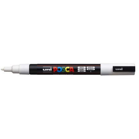 MARCADOR UNI-BALL POSCA PC-3M PUNTA REDONDA 0,9-1,3MM BLANCO -1- 263533000