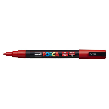 MARCADOR UNI-BALL POSCA PC-3M PUNTA REDONDA 0,9-1,3MM ROJO -15-