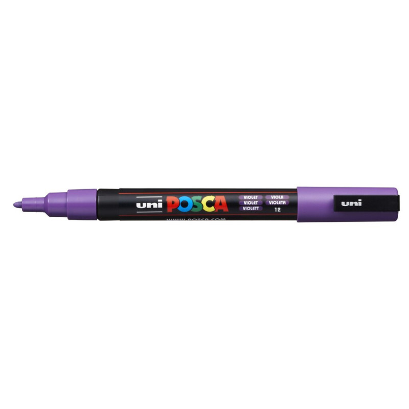 MARCADOR UNI-BALL POSCA PC-3M PUNTA REDONDA 0,9-1,3MM VIOLETA -12-