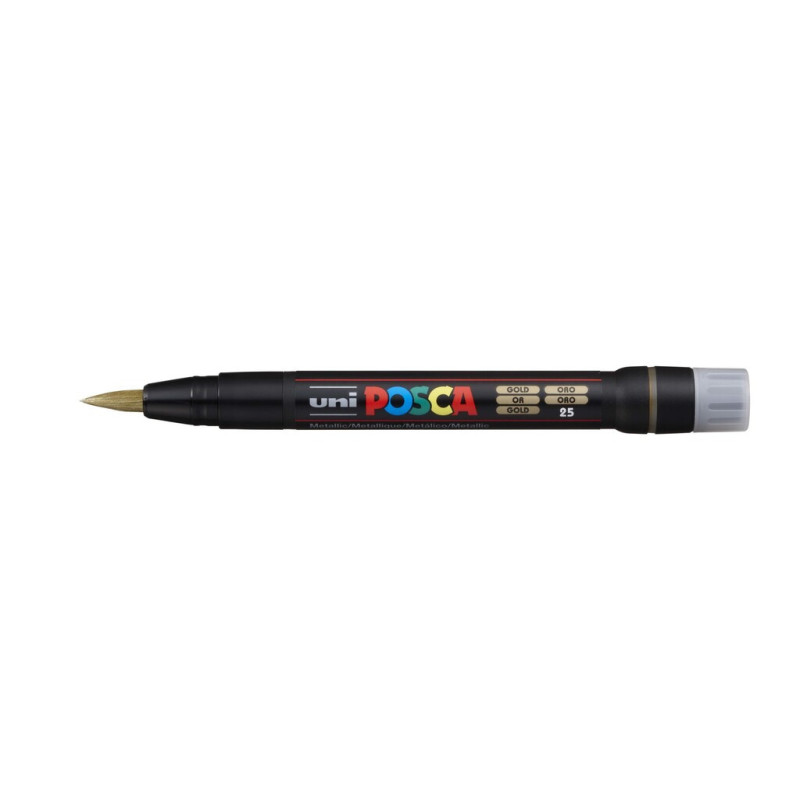 MARCADOR UNI-BALL POSCA PCF-350 PUNTA PINCEL ORO -25-