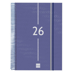 AGENDA YEAR E40 1DP 2026 AZUL+ FINOCAM26 741111026 230 X 29 X 297 MM