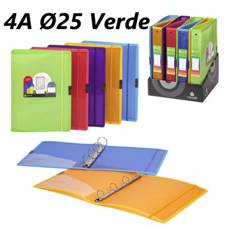 CARPETA PLAST. 4A 25MM FL CARCHIVO PP DUNE VERDE C/GOMA 12370451