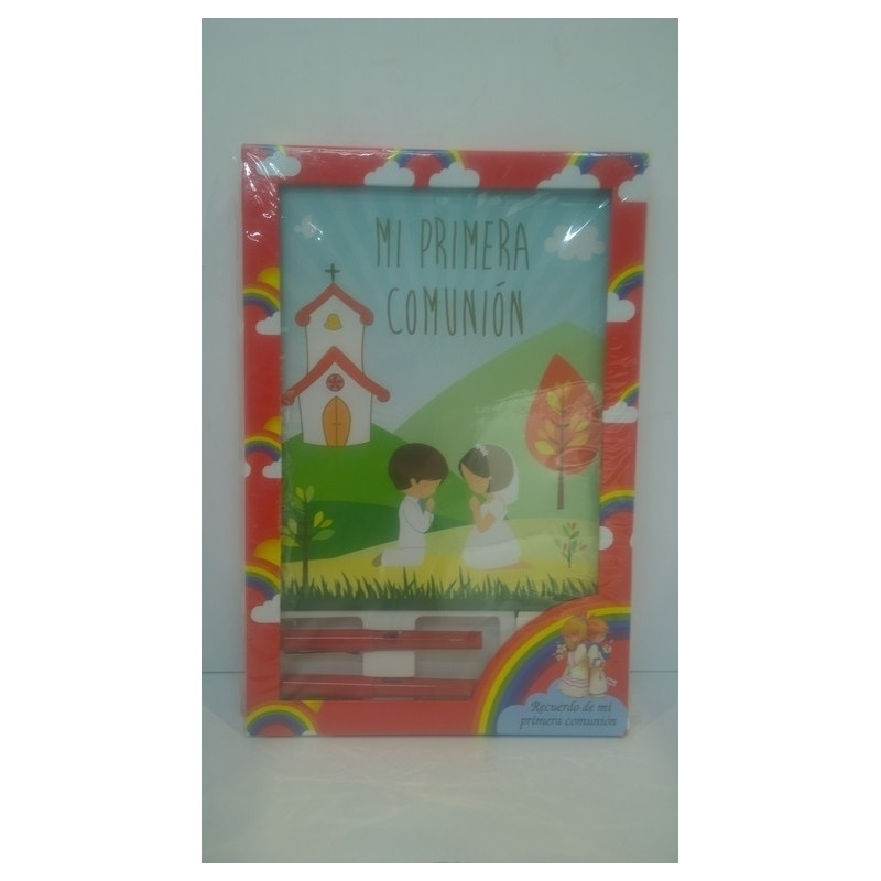 CONJUNTO LIBRO COMUNION IGLESIA UNISEX ROJO + JUEGO BOLI PLUMA LEBER ROJO 10411-03