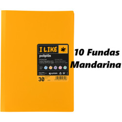 CARPETA ESCAPARATE FOLIO POLIPLAS LIKE PASTEL 10F MANDARINA 55 GRAFOPLAS 01431355