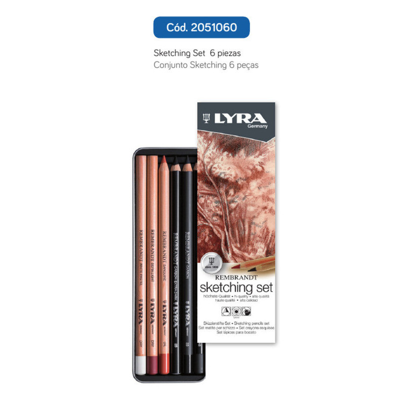 LAPIZ LYRA REMBRANDT SET ESBOZO SKETCHING SET 6 PZAS 2051060 FILA