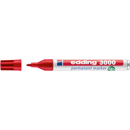 MARCD. PERMANENTE EDDING 3000 ROJO PTA.CONICA 1,5-3MM