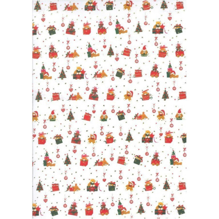 PAPEL REGALO 50*70 ARGU TURNOWSKY NAVIDAD OSITOS REGALOS PTE 10H 38762 ^