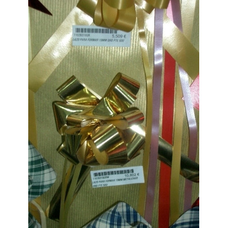 LAZO PARA FORMAR 19MM METALIZADO ORO PTE 50U