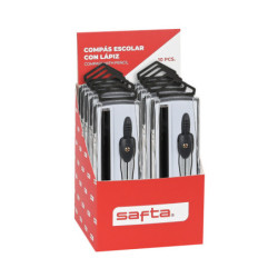 EXP. 10 PCS. COMPAS ESCOLAR CON LAPIZ SAFTA SAFTA25 ENERO 3422051061