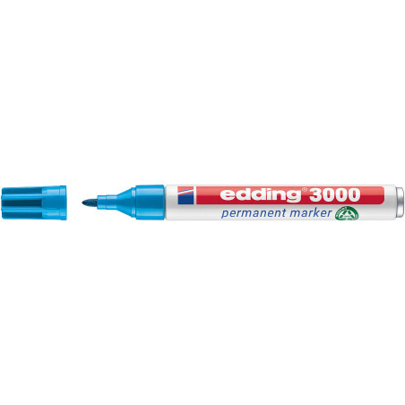 MARCD. PERMANENTE EDDING 3000 AZUL CLARO PTA.CONICA 1,5-3MM