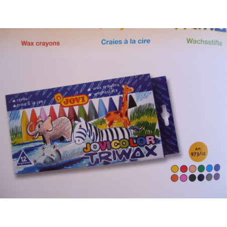 CERAS JOVICOLOR TRIANGULAR TRIWAX 12 COLORES 973/12