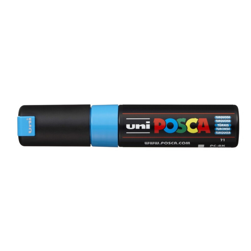 MARCADOR UNI-BALL POSCA PC-8K BISEL GRUESO 8MM TURQUESA -71-