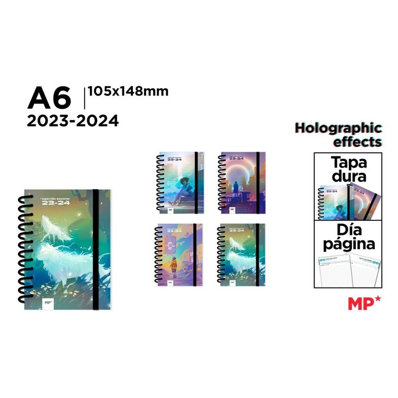 AGENDA ESCOLAR 23/24 MP24 MAINPAPER TAPA FORRADA A6 D/P PB2324-19