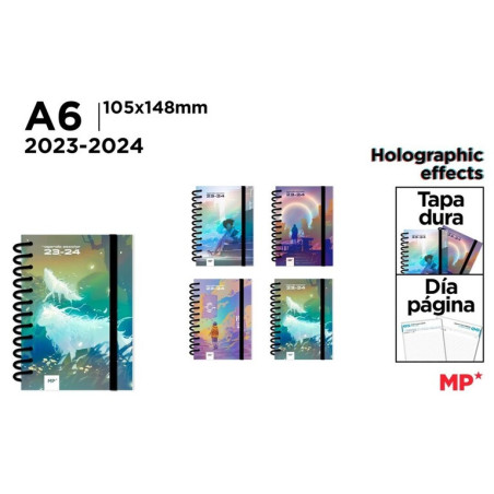 AGENDA ESCOLAR 23/24 MP24 MAINPAPER TAPA FORRADA A6 D/P PB2324-19