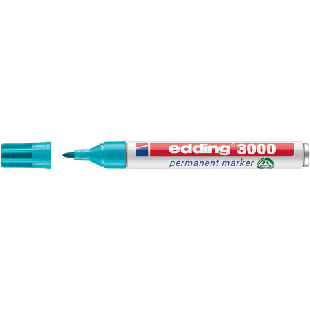 MARCD. PERMANENTE EDDING 3000 AZUL TURQUESA PTA.CONICA 1,5-3MM