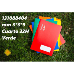 LIBRETA GRAPADA CUARTO 32 HOJAS 70 GR MM 3*3*9 VERDE 131088404 ESCOLOFI (10)