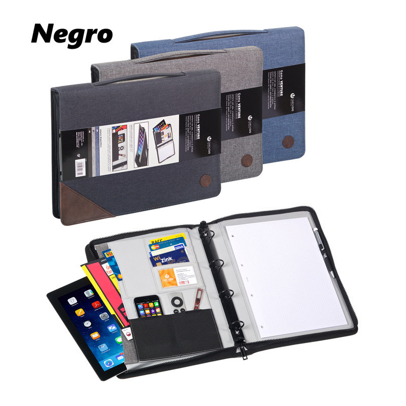 CARPETA CONGRESO CARCHIVO FL 4A CREMALLERA TELA VENTURE NEGRO 24220008